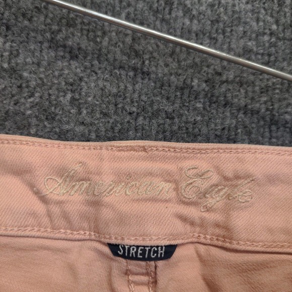American Eagle Womens Cut Off Jean Shorts Pink Size 4 Stretch - Picture 10 of 11